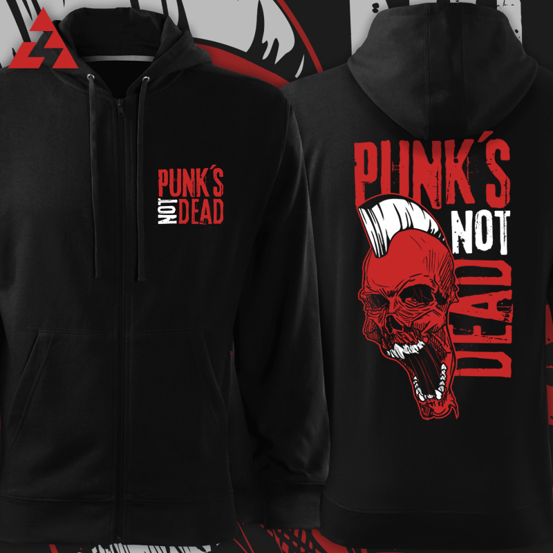Mikina punk na zip Punk´s not dead