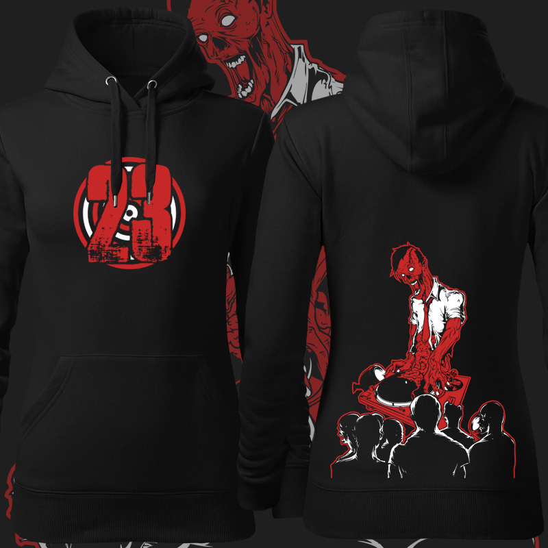 Mikina tekno zombie dj dámská