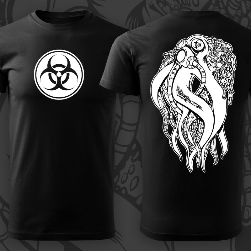 Tričko tekno pánské Biohazard octopus