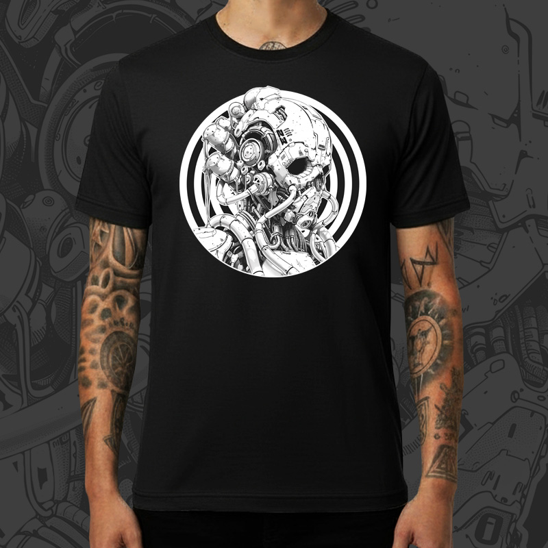 Tričko tekno pánské Robotic head