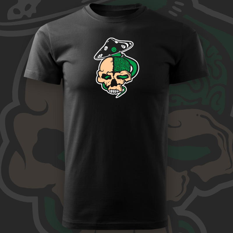 Tričko tekno pánské Mushroom skull