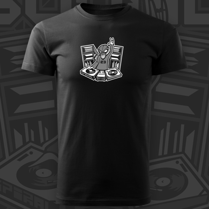 Tričko tekno pánské Alien DJ