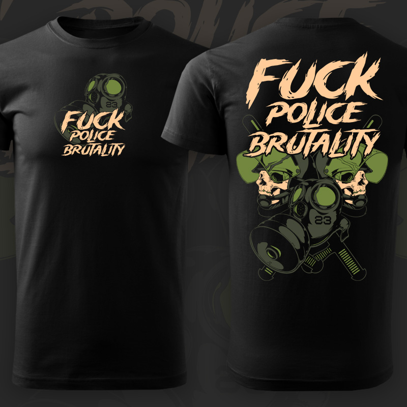 Tričko tekno pánské Fuck police brutality