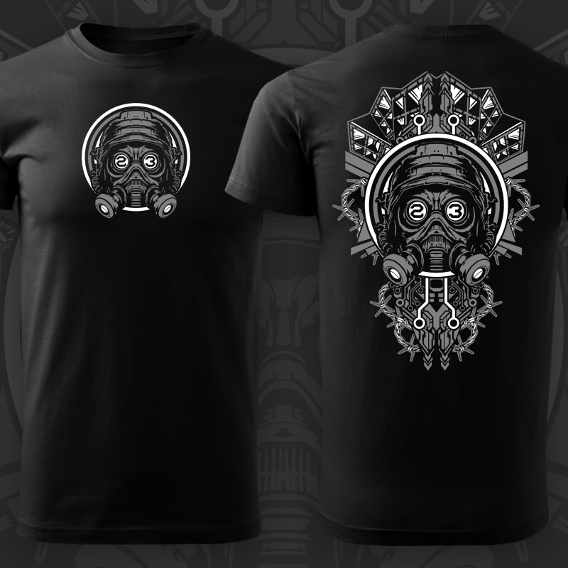 Tričko tekno pánské Gas mask