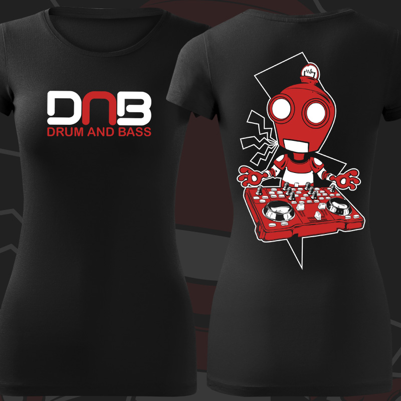 Tričko dnb, drum and bass dámské Robotic DJ