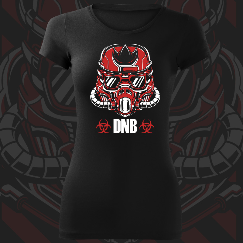 Tričko dnb, drum and bass dámské Gas mask