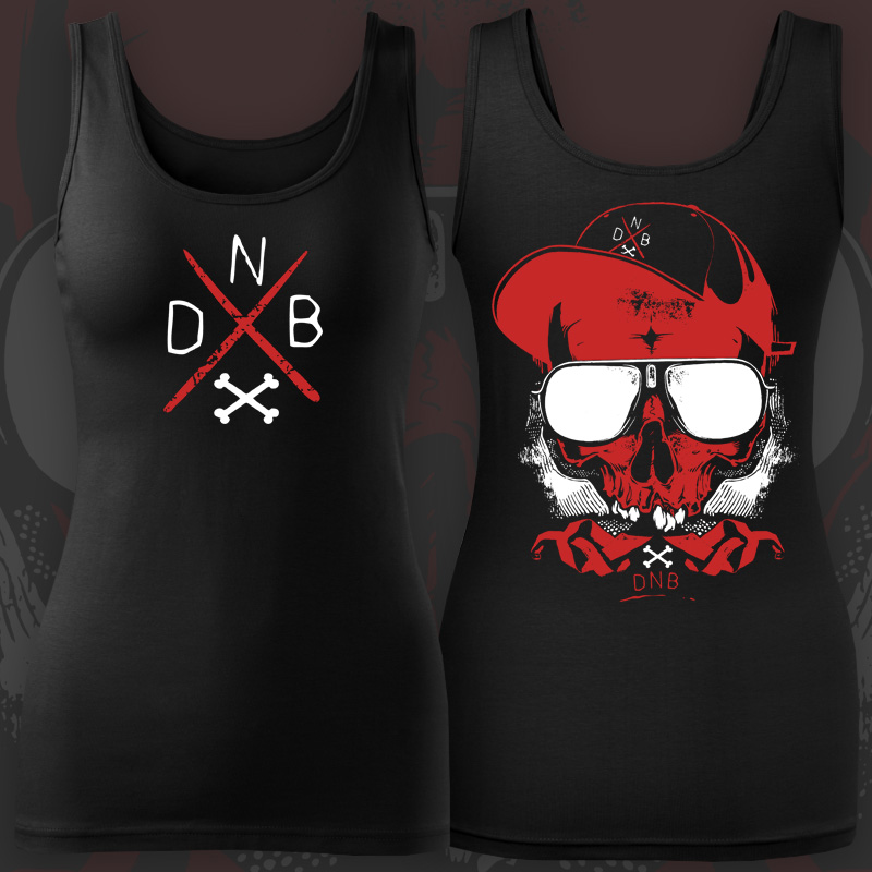 Tílko dnb, drum and bass dámské Skull