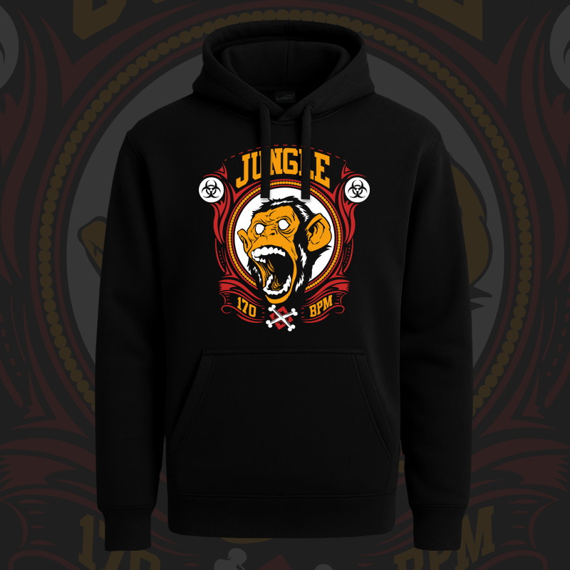 Mikina dnb, drum and bass klokanka Jungle