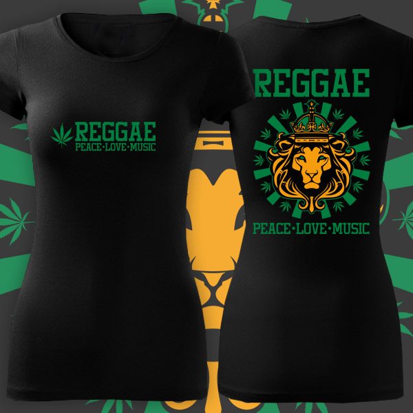 Tričko rasta dámské Reggae lion
