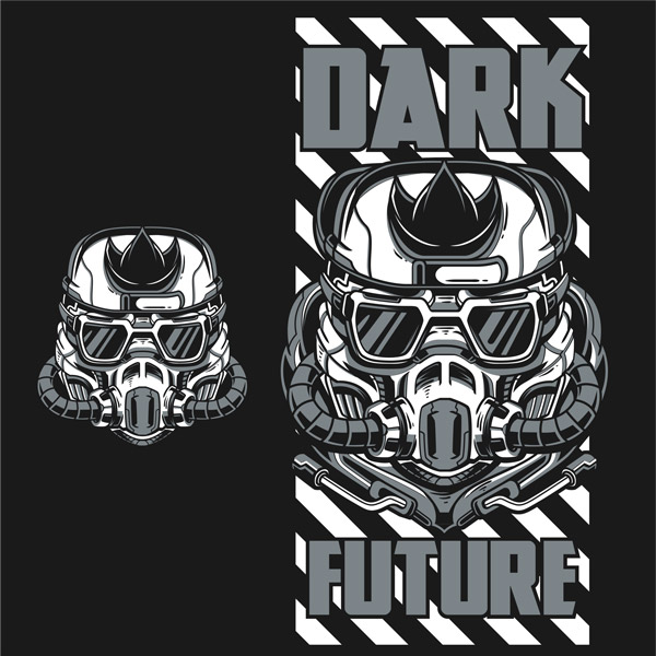 Mikina dámská tekno na zip Dark future