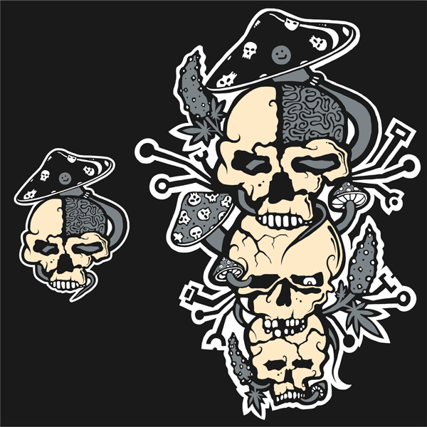 Mikina dámská tekno na zip Mushrooms