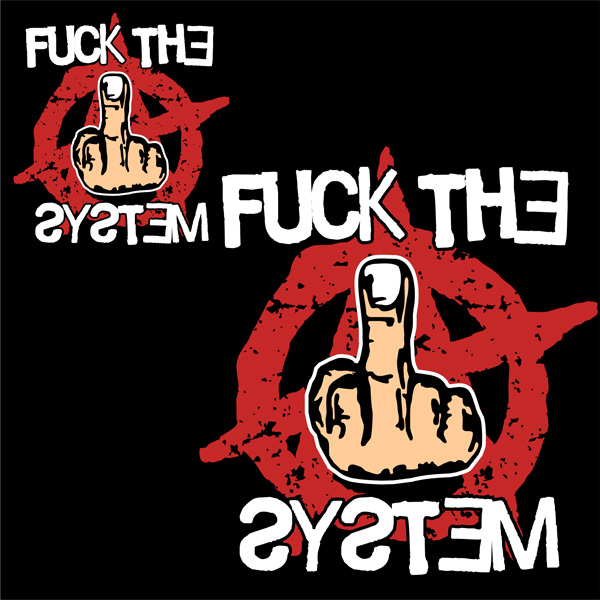 Mikina punk na zip Fuck the system