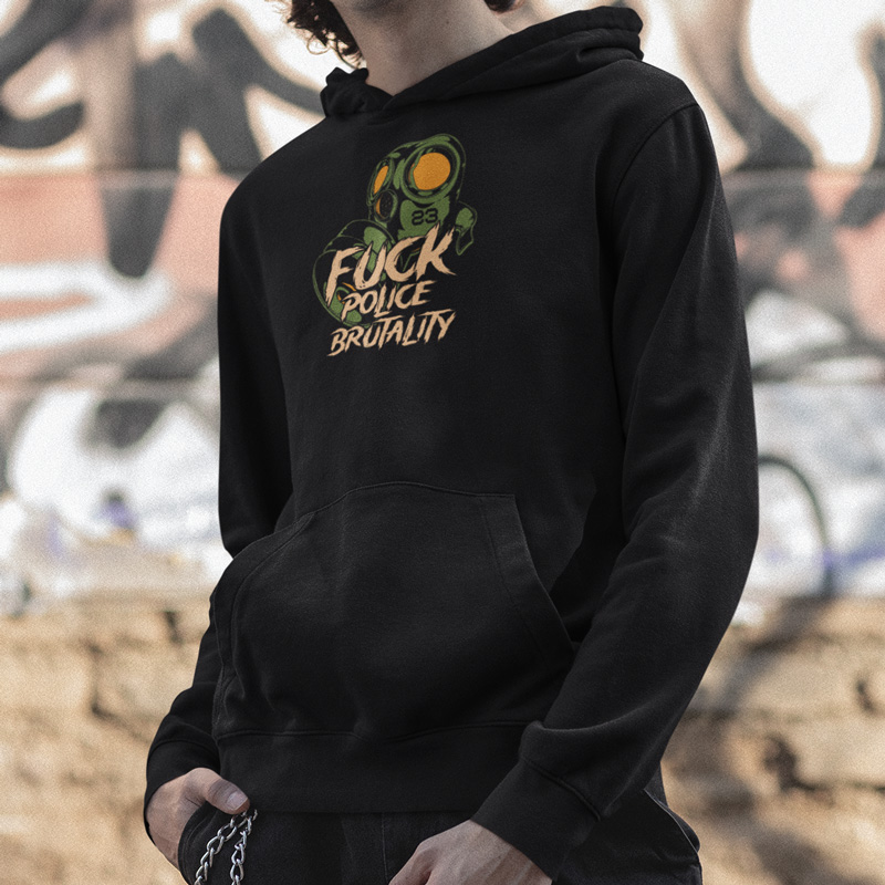 Mikina tekno pánská Fuck police brutality