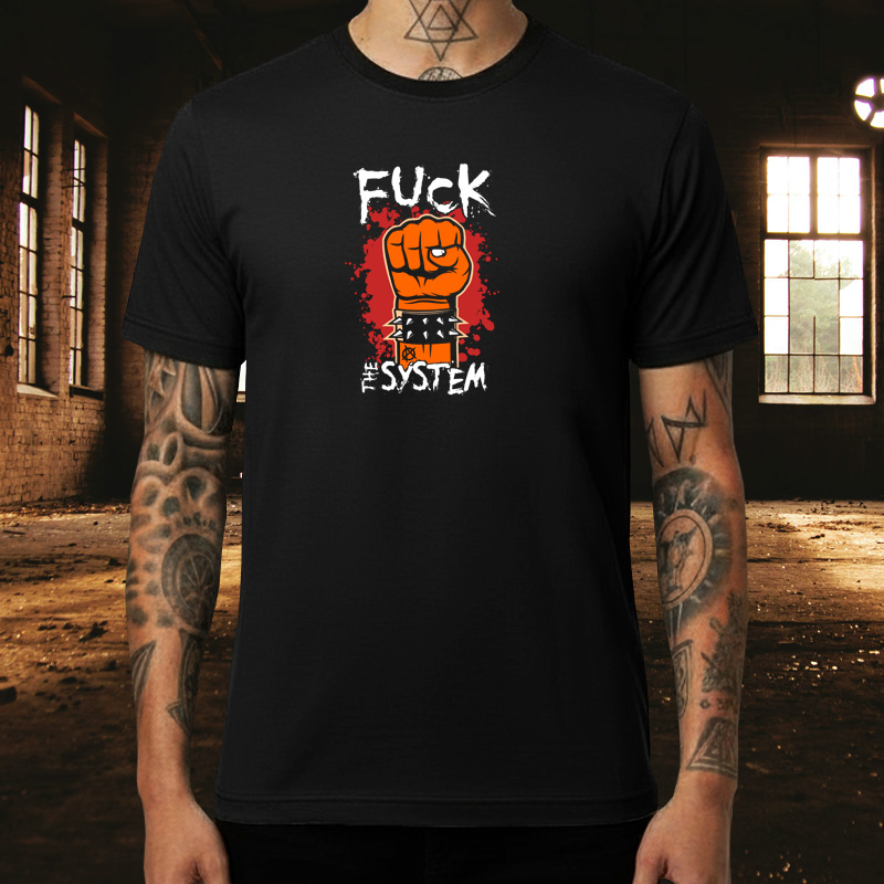 Tričko punk pánské Fuck the system