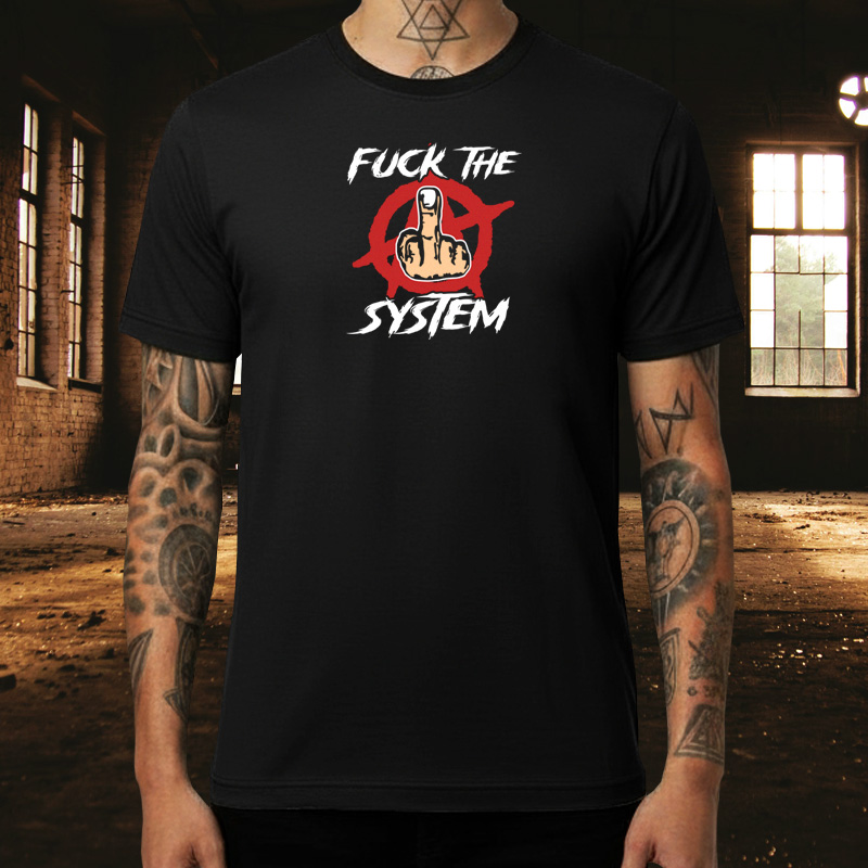 Tričko punk pánské Fuck the system