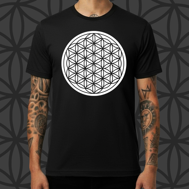 Tričko tekno pánské Flower of life