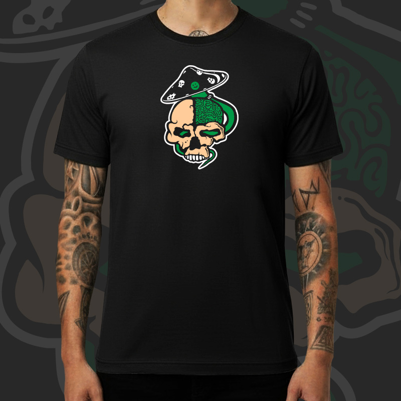Tričko tekno pánské Mushroom skull