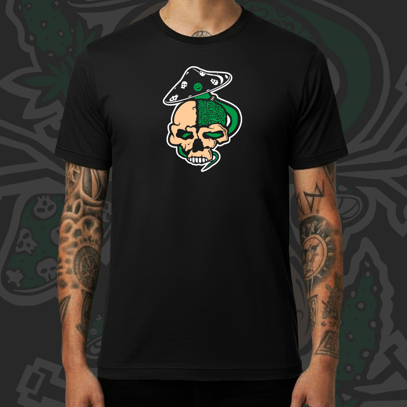 Tričko tekno pánské Mushroom skulls