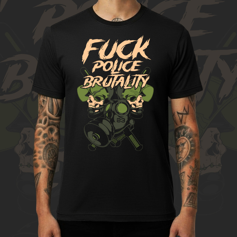 Tričko tekno pánské Fuck police brutality