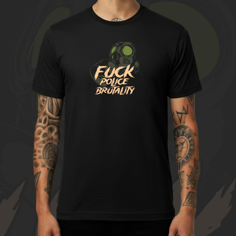 Tričko tekno pánské Fuck police brutality
