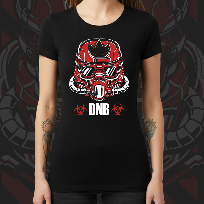 Tričko dnb, drum and bass dámské Gas mask
