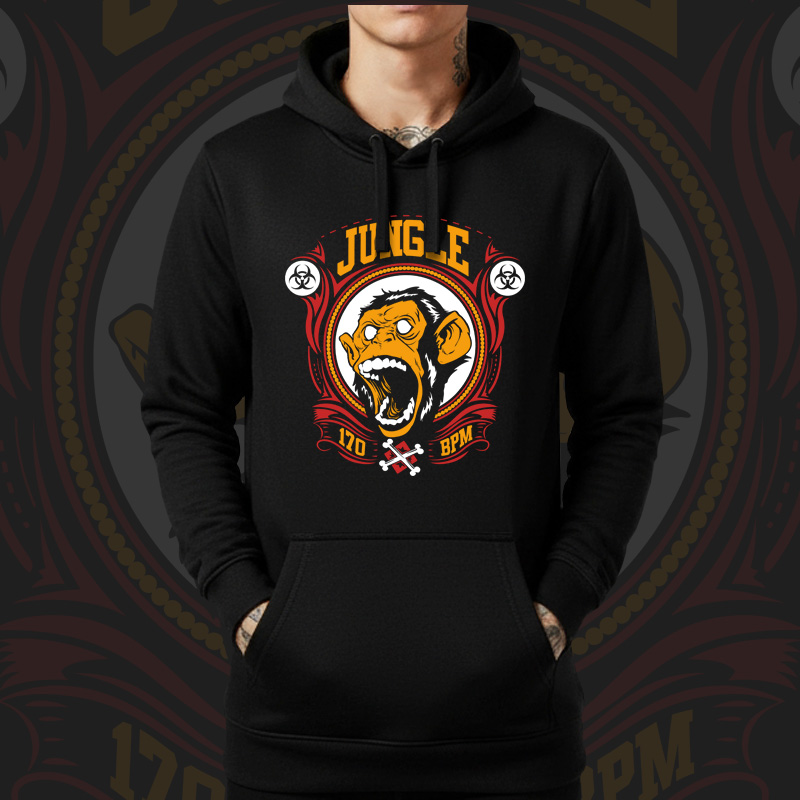 Mikina dnb, drum and bass klokanka Jungle