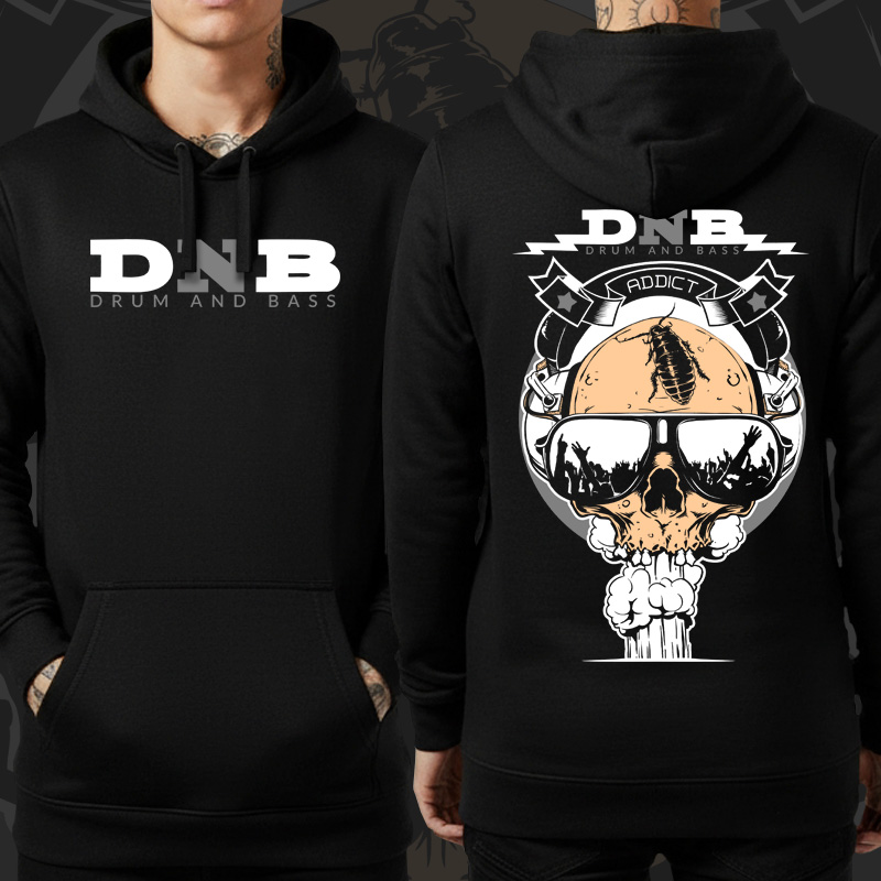 Mikina dnb, drum and bass klokanka Addict