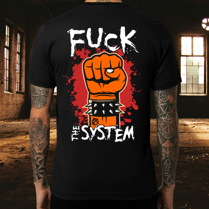 Tričko punk pánské Fuck the system