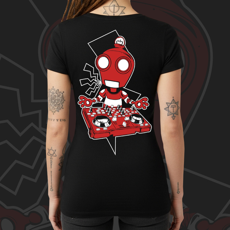 Tričko dnb, drum and bass dámské Robotic DJ