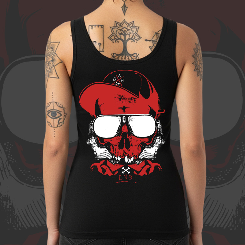 Tílko dnb, drum and bass dámské Skull